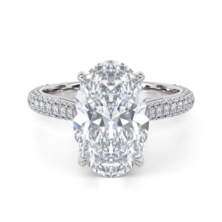 Veil Oval Hidden Halo Engagement Ring 2.0 ct