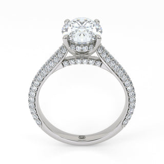 Veil Oval Hidden Halo Engagement Ring 2.0 ct