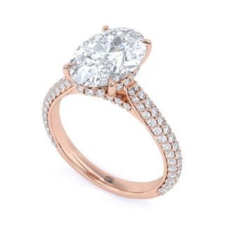 Veil Oval Hidden Halo Engagement Ring 2.5 ct