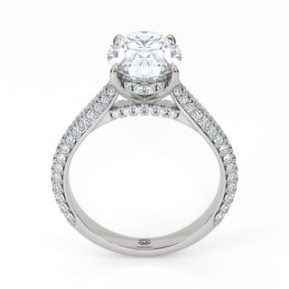 Veil Oval Hidden Halo Engagement Ring 2.5 ct