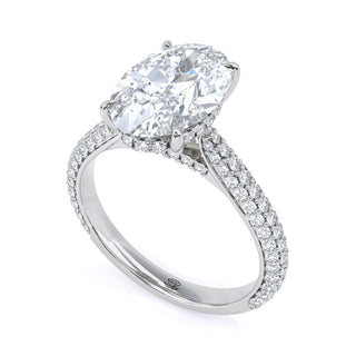 Veil Oval Hidden Halo Engagement Ring 2.5 ct
