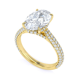 Veil Oval Hidden Halo Engagement Ring 2.5 ct