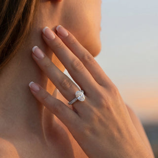 Oval Cut Halo Engagement Ring 5.0 ct