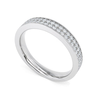 Double Row Pavé Diamond Band – Slim