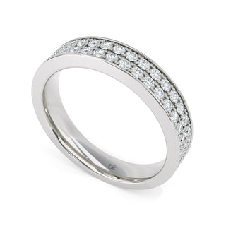 Double Row Pavé Diamond Band – Medium