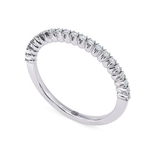 Scalloped Pavé Diamond Eternity Band – Slim
