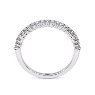 Scalloped Pavé Diamond Eternity Band – Slim