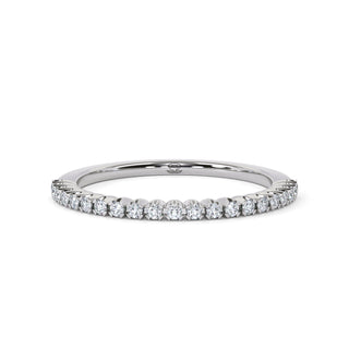 Scalloped Pavé Diamond Eternity Band – Slim