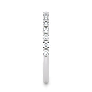 Scalloped Pavé Diamond Eternity Band – Medium