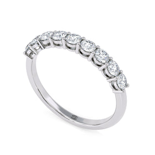 Round Cut Half Eternity Shared Prong Diamond Band