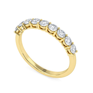 Round Cut Half Eternity Shared Prong Diamond Band