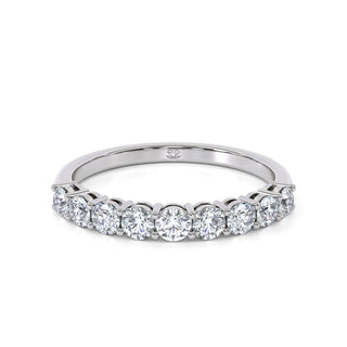 Round Cut Half Eternity Shared Prong Diamond Band