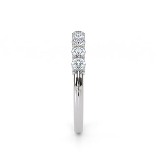Round Cut Half Eternity Shared Prong Diamond Band