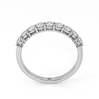 Round Cut Half Eternity Shared Prong Diamond Band