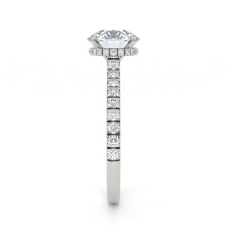 Crown Round Hidden Halo Engagement Ring 1.5 ct