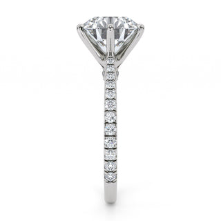Arch Round Cathedral Pavé Engagement Ring 3.0 ct