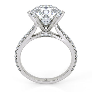 Arch Round Cathedral Pavé Engagement Ring 3.0 ct