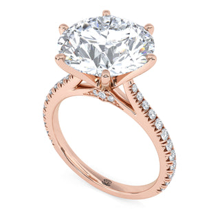 Arch Round Cathedral Pavé Engagement Ring 5.0 ct