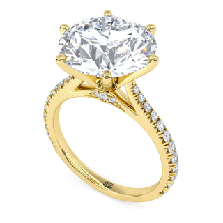 Arch Round Cathedral Pavé Engagement Ring 5.0 ct