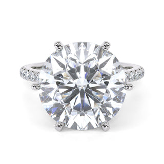 Arch Round Cathedral Pavé Engagement Ring 5.0 ct