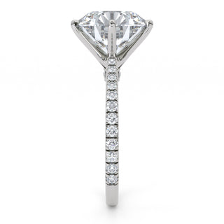 Arch Round Cathedral Pavé Engagement Ring 5.0 ct