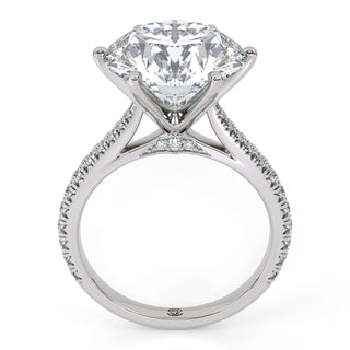 Arch Round Cathedral Pavé Engagement Ring 5.0 ct