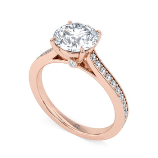 Channel Edge Round Engagement Ring 1.5 ct