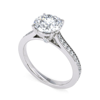 Channel Edge Round Engagement Ring 1.5 ct