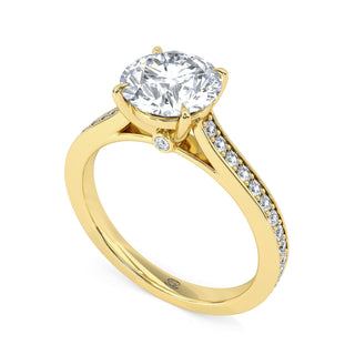 Channel Edge Round Engagement Ring 1.5 ct