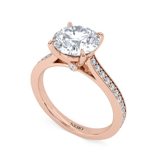 Channel Edge Round Engagement Ring 2.0 ct