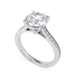 Channel Edge Round Engagement Ring 2.0 ct