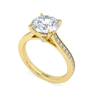 Channel Edge Round Engagement Ring 2.0 ct