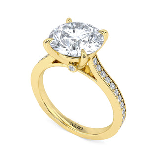 Channel Edge Round Engagement Ring 3.0 ct