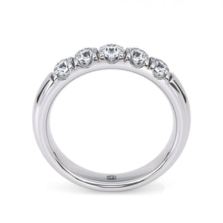Round Cut Half Eternity Band – Slim