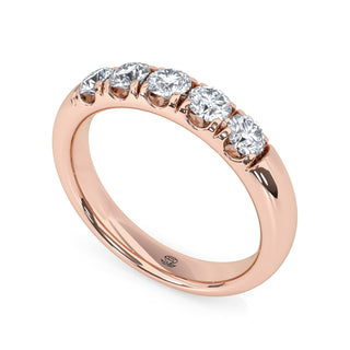 Round Cut Half Eternity Band – Slim
