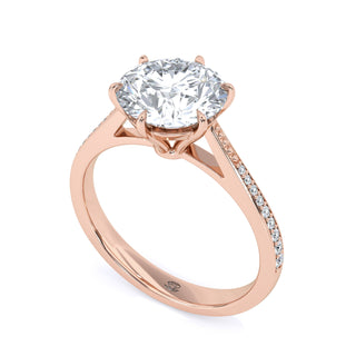 Round Cut Side-Stone Engagement Ring 2.0 ct