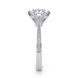 Round Cut Side-Stone Engagement Ring 2.0 ct