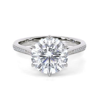 Round Cut Side-Stone Engagement Ring 2.0 ct