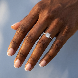 Asscher Cut Slim Pavé Engagement Ring 1.0 ct