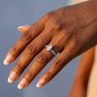 Marquise Cut Petite Pavé Engagement Ring 0.5 ct