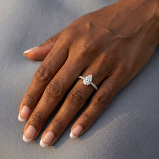 Pear Cut Petite Pavé Engagement Ring 1.0 ct