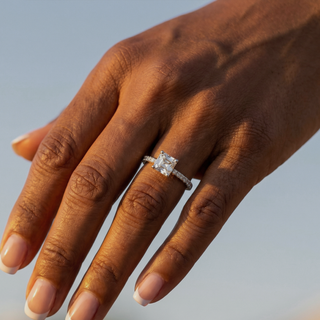 Asscher Cut Sleek Pavé Engagement Ring 1.0 ct