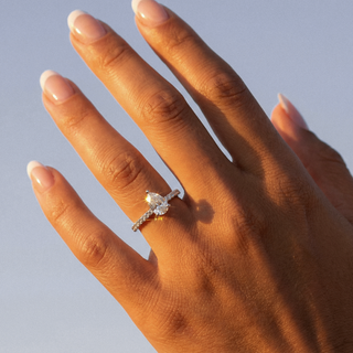 Pear Delicate Pavé Engagement Ring 1.0 ct