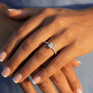 Princess Cut Signature Pavé Engagement Ring 1.0 ct