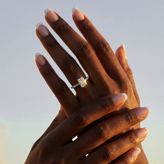 Emerald Cut Refined Pavé Engagement Ring 1.0 ct