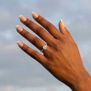 Cushion Cut Petite Pavé Engagement Ring 0.7 ct