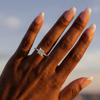 Princess Cut Petite Pavé Engagement Ring 1.0 ct