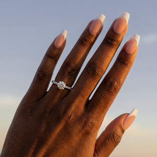 Round Cut Petite Pavé Engagement Ring 0.9 ct