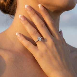 Oval Cut Pavé Engagement Ring 1.0 ct