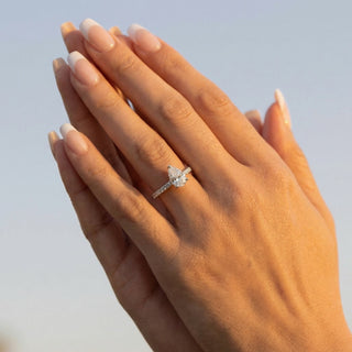 Pear Cut Pavé Engagement Ring 1.0 ct